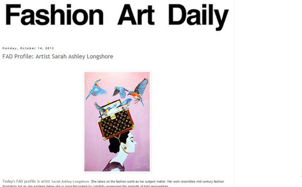 FASHION ART DAILYnFAD Profile:nArtist Sarah Ashley Longshoren