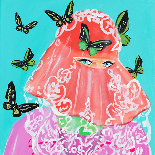 Mini pop art paintings for sale by Ashley Longshore, featuring playful motifs, rich color, and tongue-in-cheek charm. Small paintings with BIG personalities!
