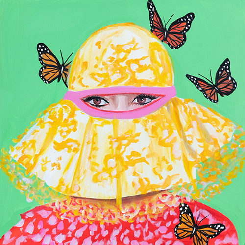 Mini pop art paintings for sale by Ashley Longshore, featuring playful motifs, rich color, and tongue-in-cheek charm. Small paintings with BIG personalities!