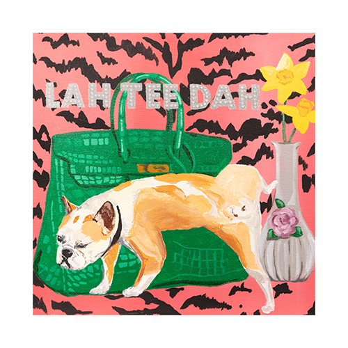 Mini pop art paintings for sale by Ashley Longshore, featuring playful motifs, rich color, and tongue-in-cheek charm. Small paintings with BIG personalities!