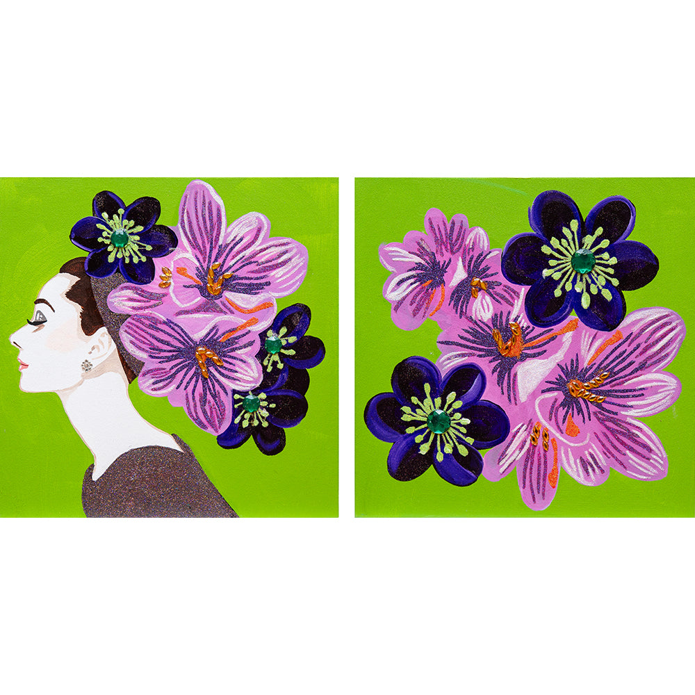 Mini pop art paintings for sale by Ashley Longshore, featuring playful motifs, rich color, and tongue-in-cheek charm. Small paintings with BIG personalities!