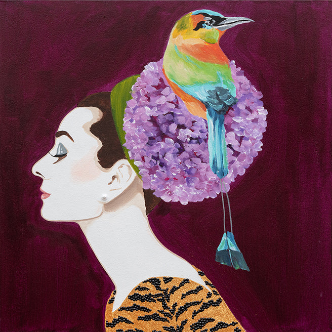 Audrey with Purple Hydrangea and Bee-Eater