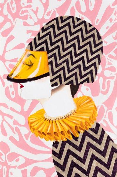 Audrey with Gucci Visor Hat and Ruffle Collar