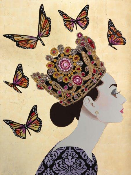 Audrey with Crown and Monarch Butterflies