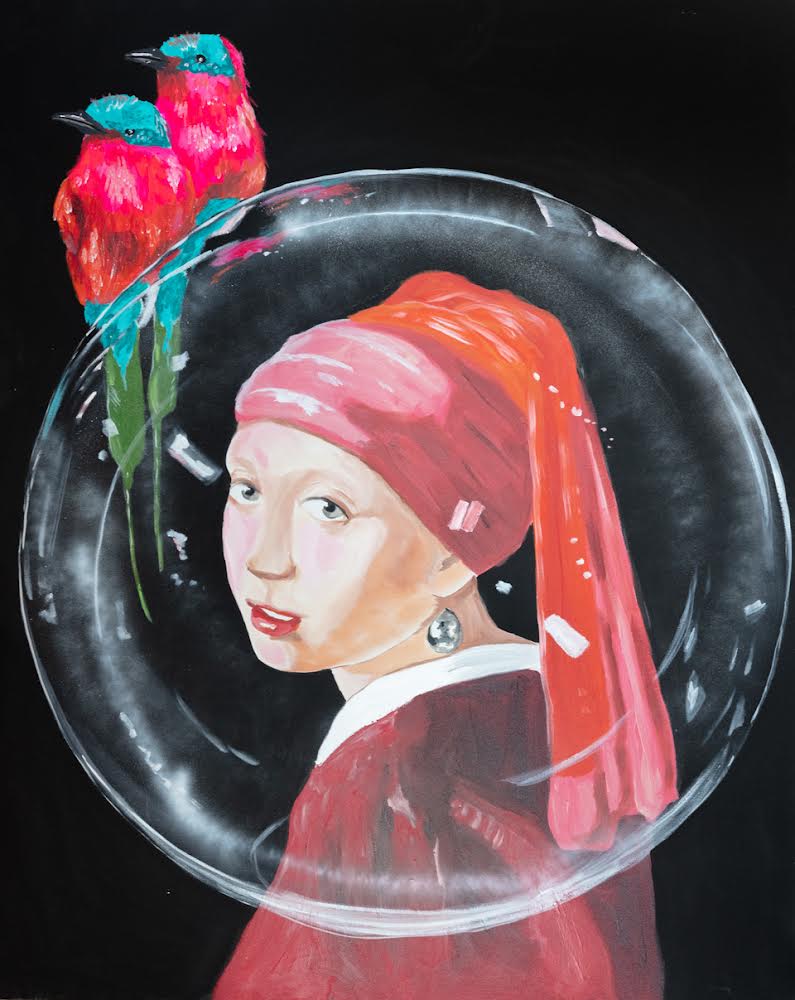 Girl with the Pearl Earring in a Bubble