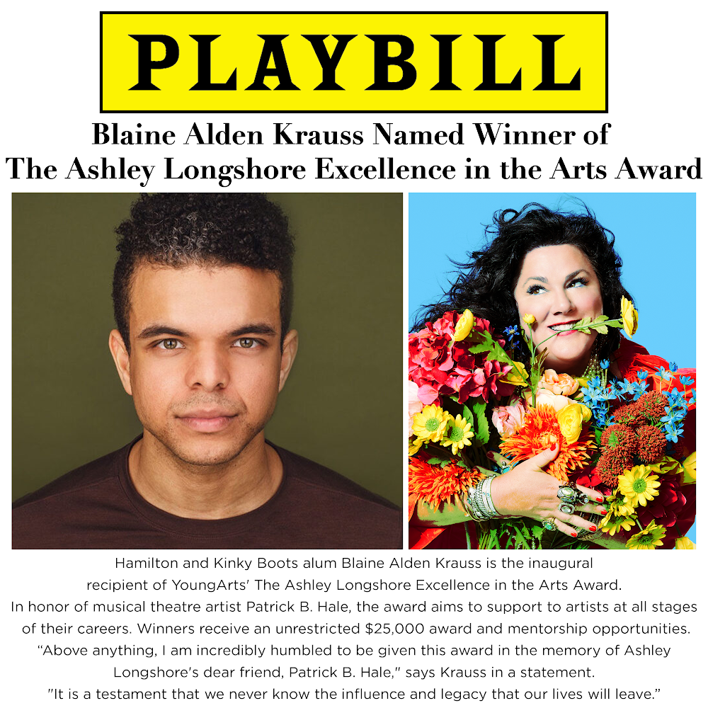 Blaine Alden Krauss Named Winner of The Ashley Longshore Excellence in the Arts Award