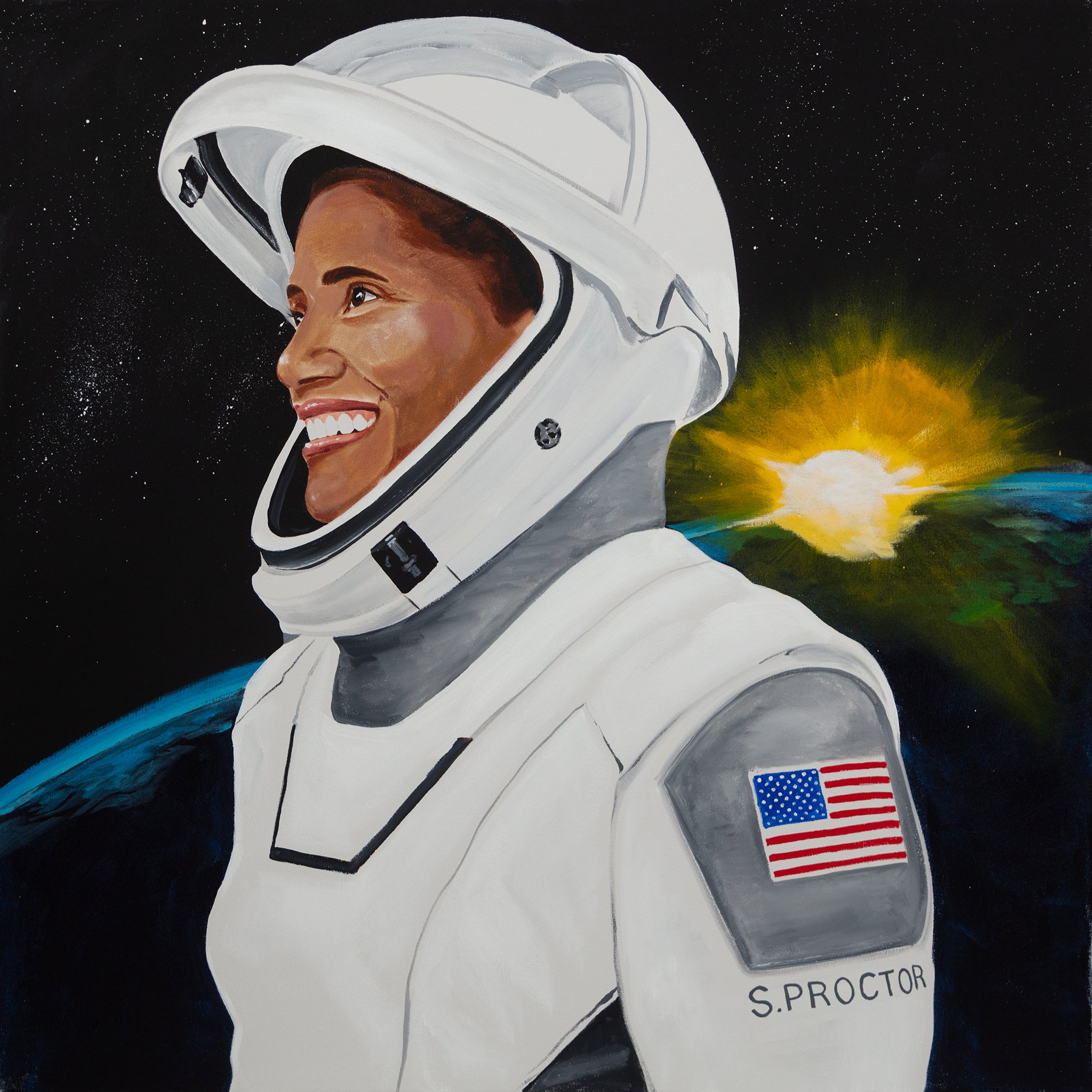 Ashley Longshore painting of Dr. Sian Proctor.