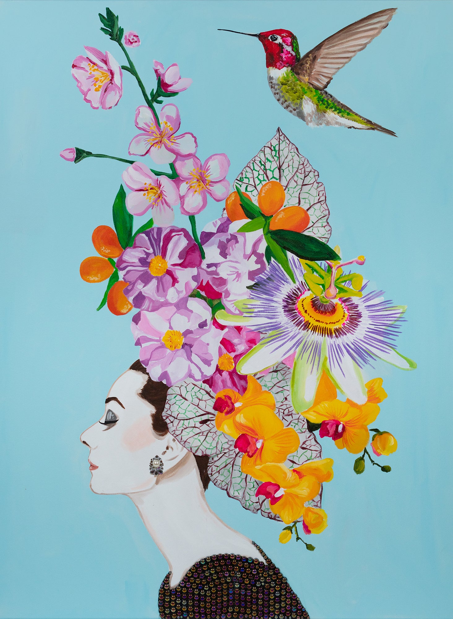 Audrey With Passion Flower and Orchids Bouquet