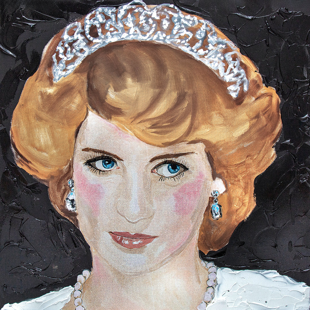 Princess Diana on Black Background