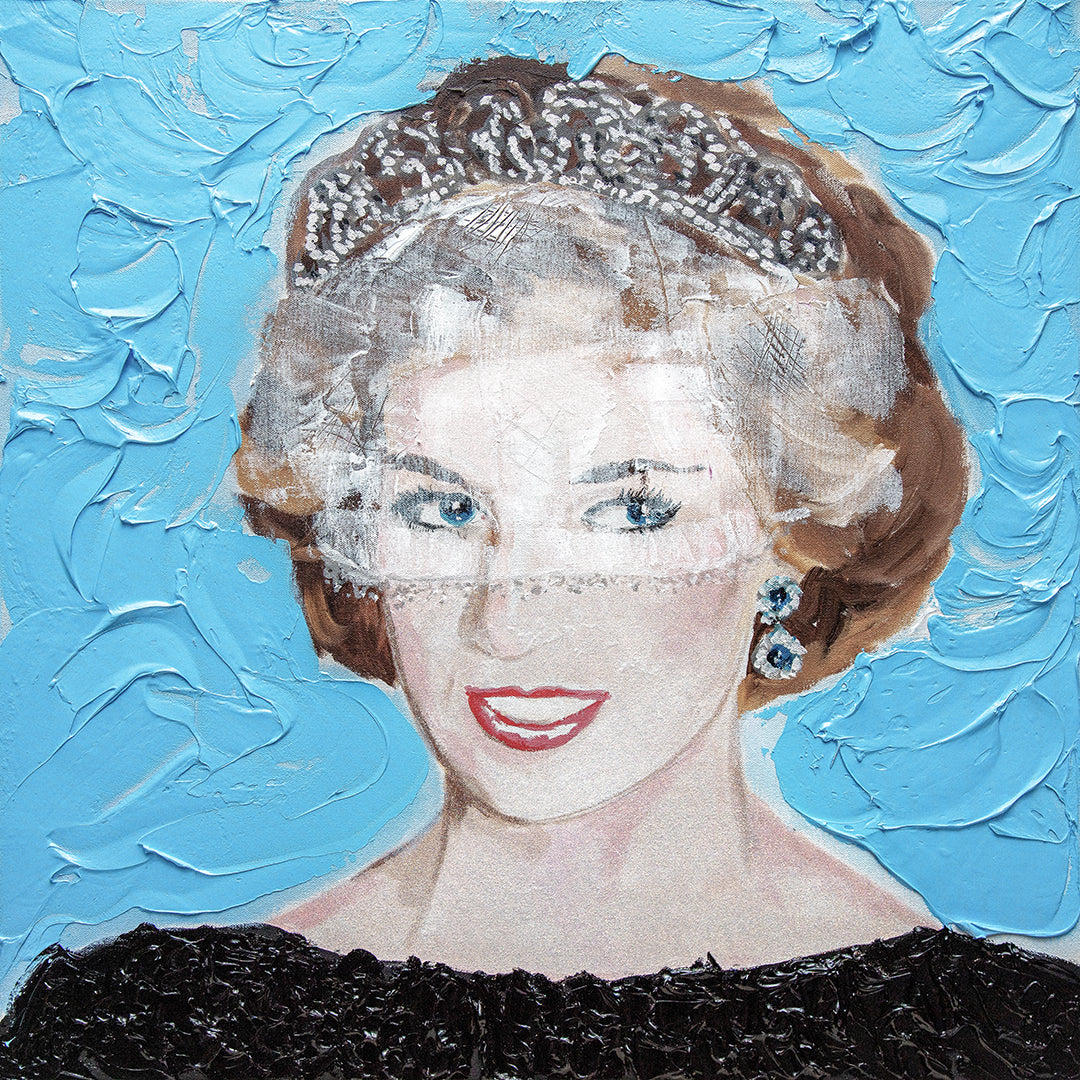 Princess Diana on Sky Blue Background