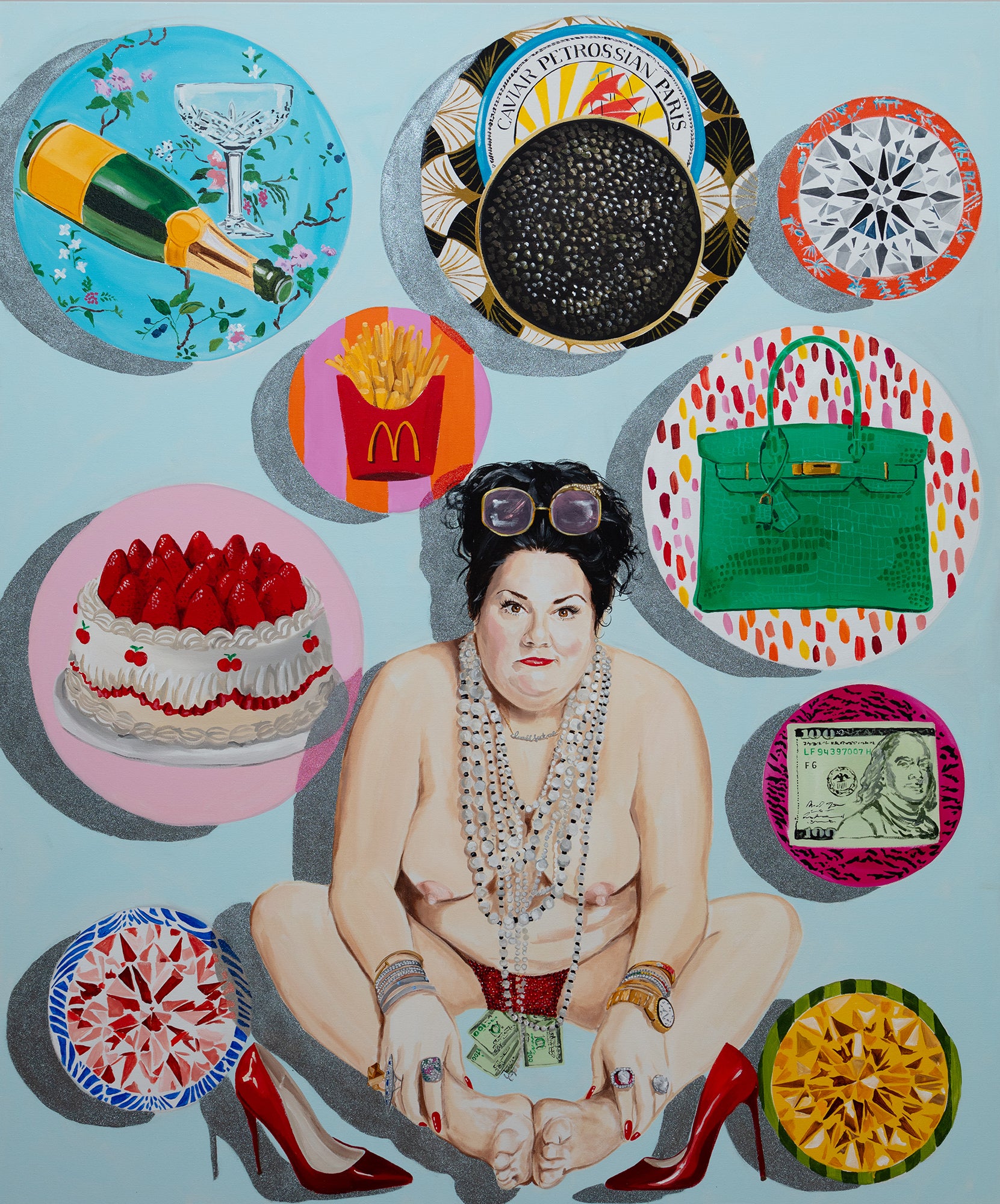 The Sweet Life Self Portrait With Cake Tondos