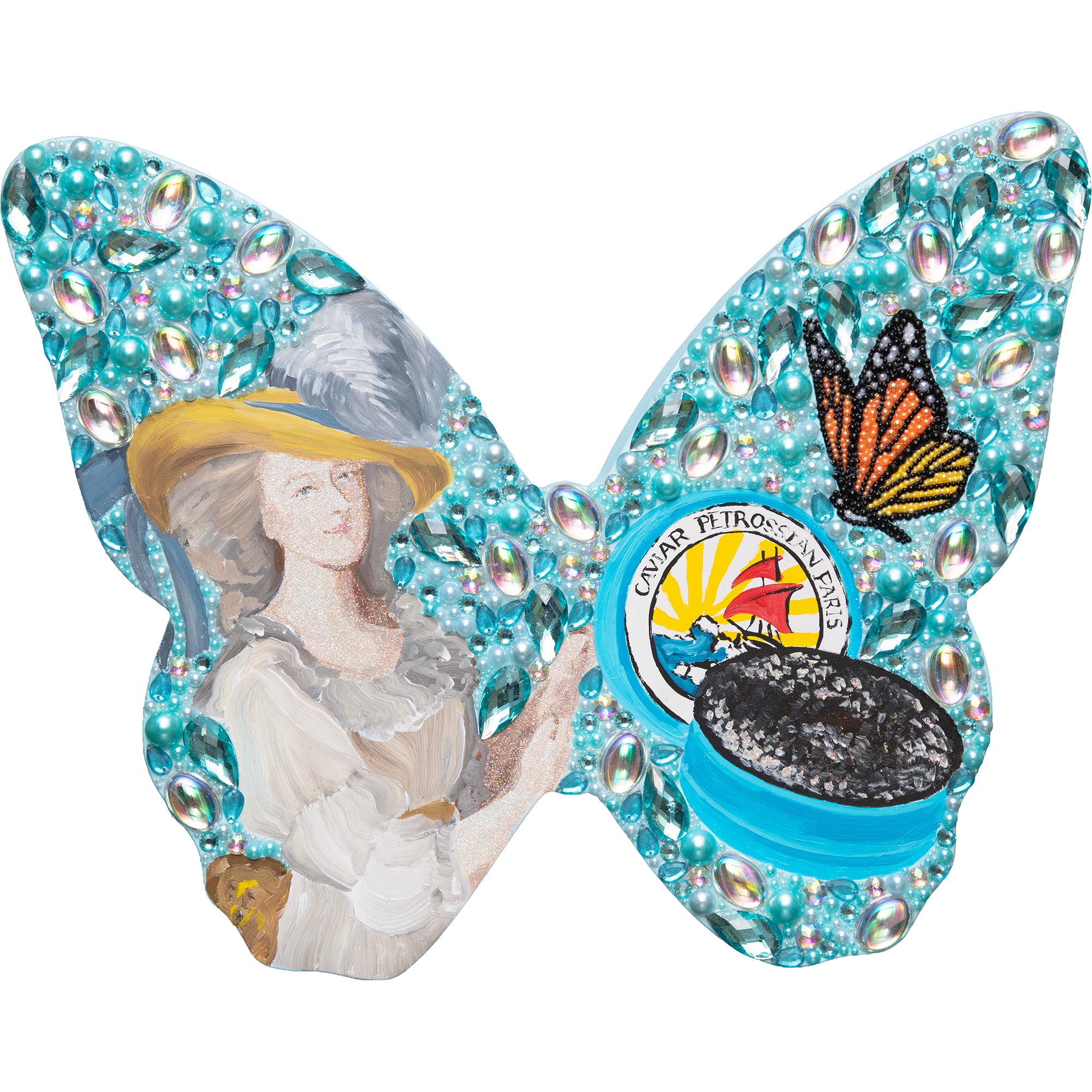 #536 Marie Antoinette With Caviar Butterfly Cutout | 16"
