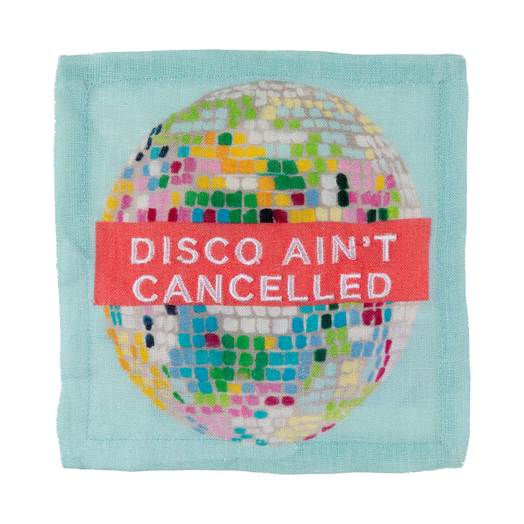 Embroidered Linen Disco Napkins