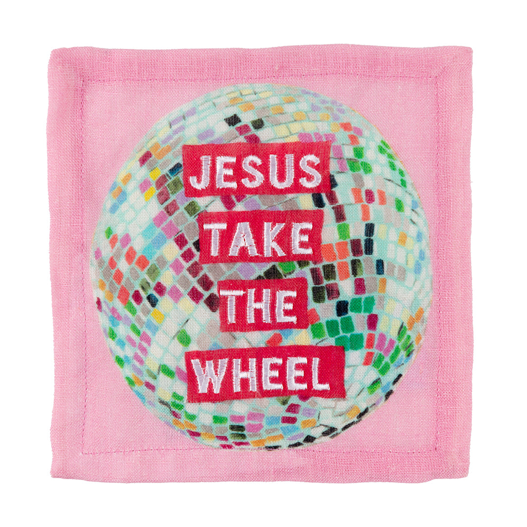 Embroidered Linen Disco Napkins