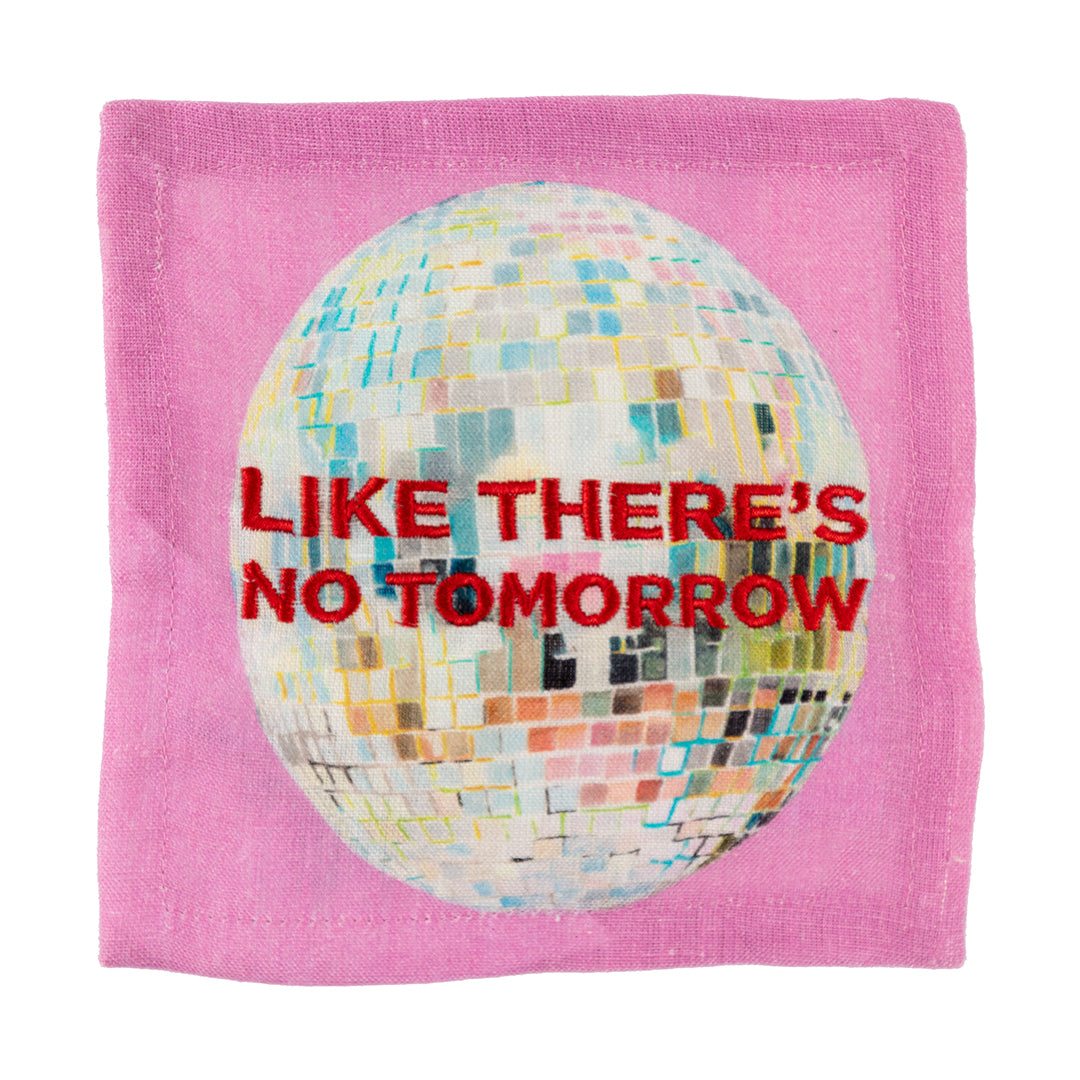 Embroidered Linen Disco Napkins