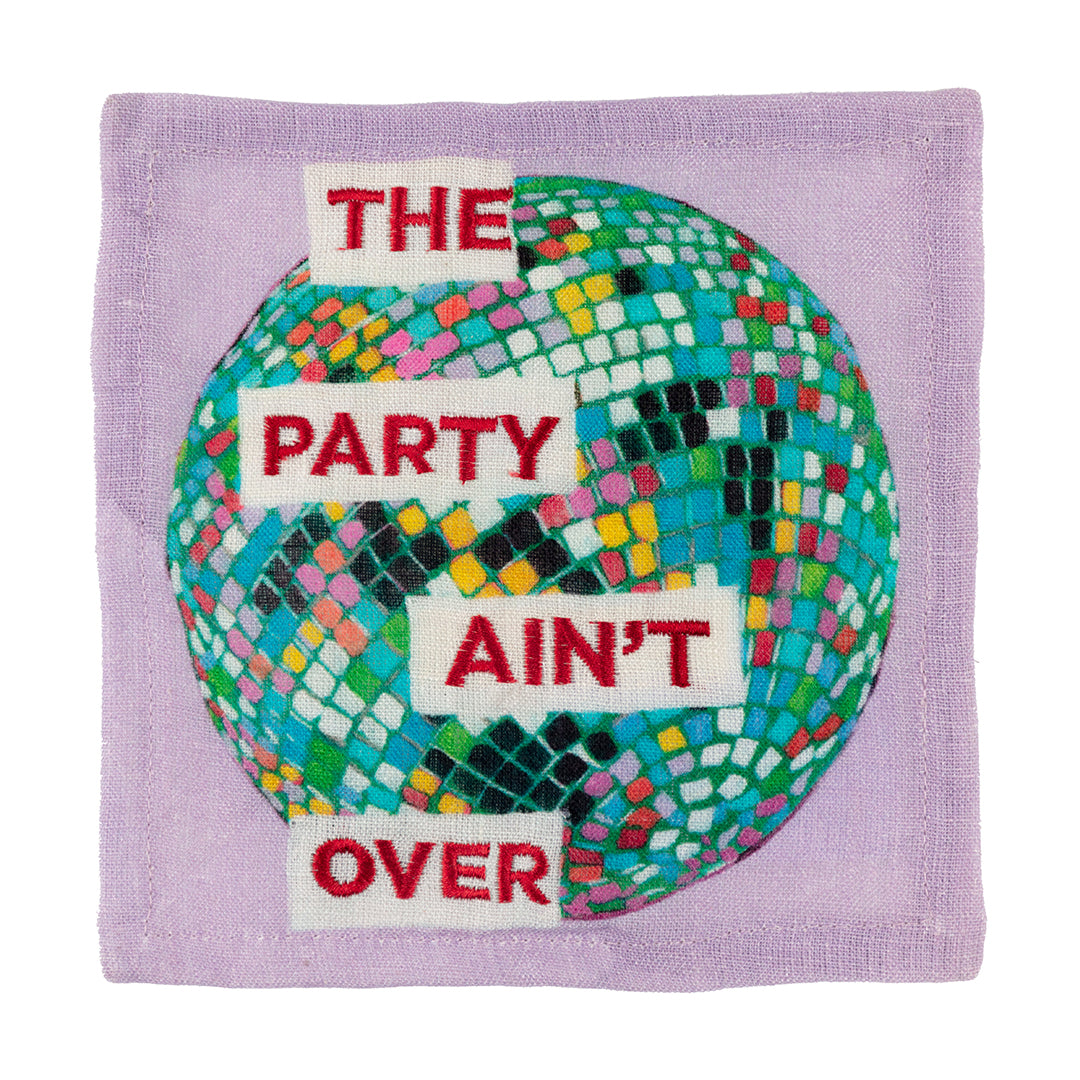 Embroidered Linen Disco Napkins