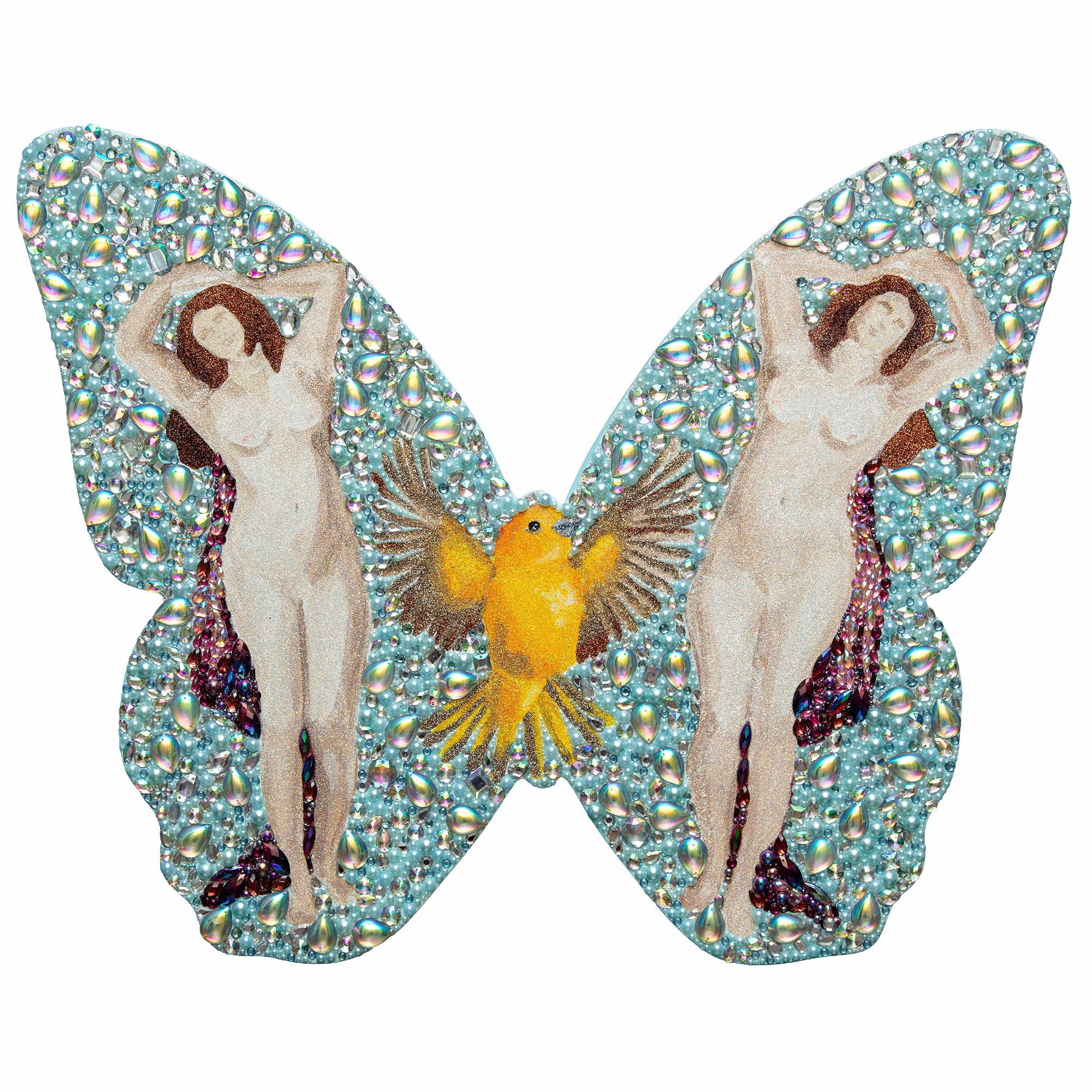 #531 Mirrored Venus & Canary Butterfly Cutout | 20"