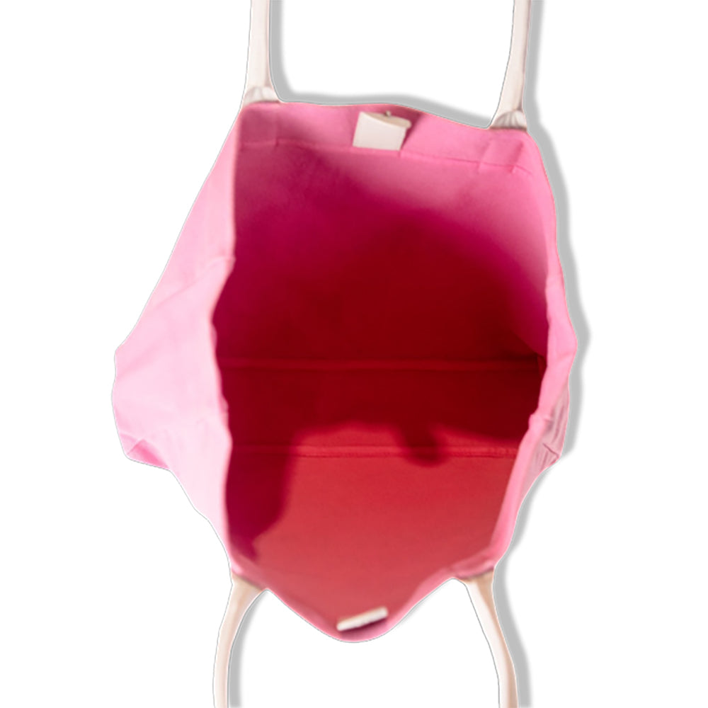White & Pink "The Way to Happiness" Tote