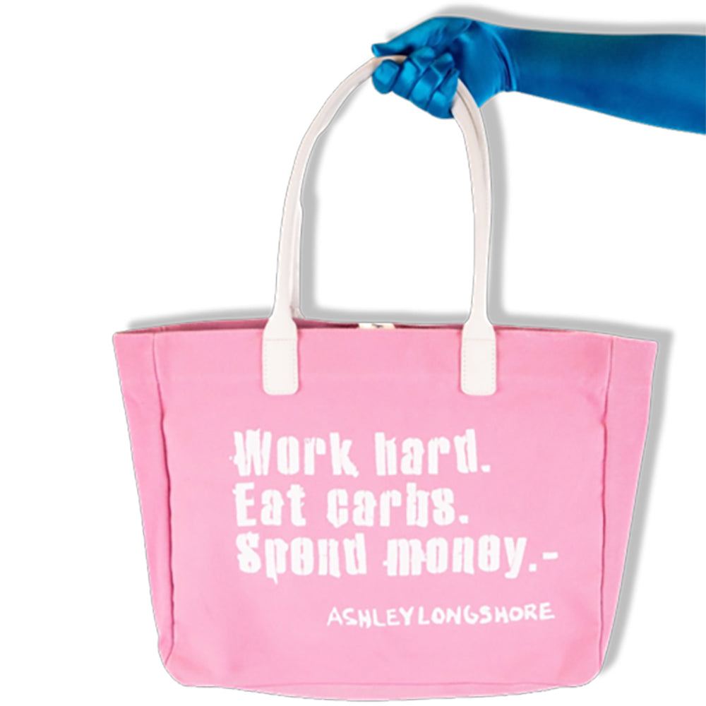 White & Pink "The Way to Happiness" Tote