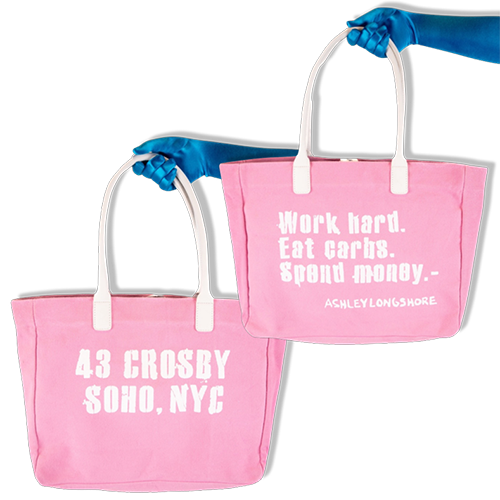 White and Pink 43 Crosby Canvas & Leather Tote | *PREORDER