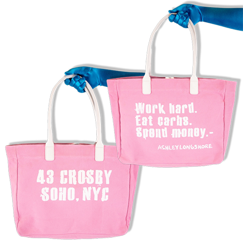 White & Pink "The Way to Happiness" Tote