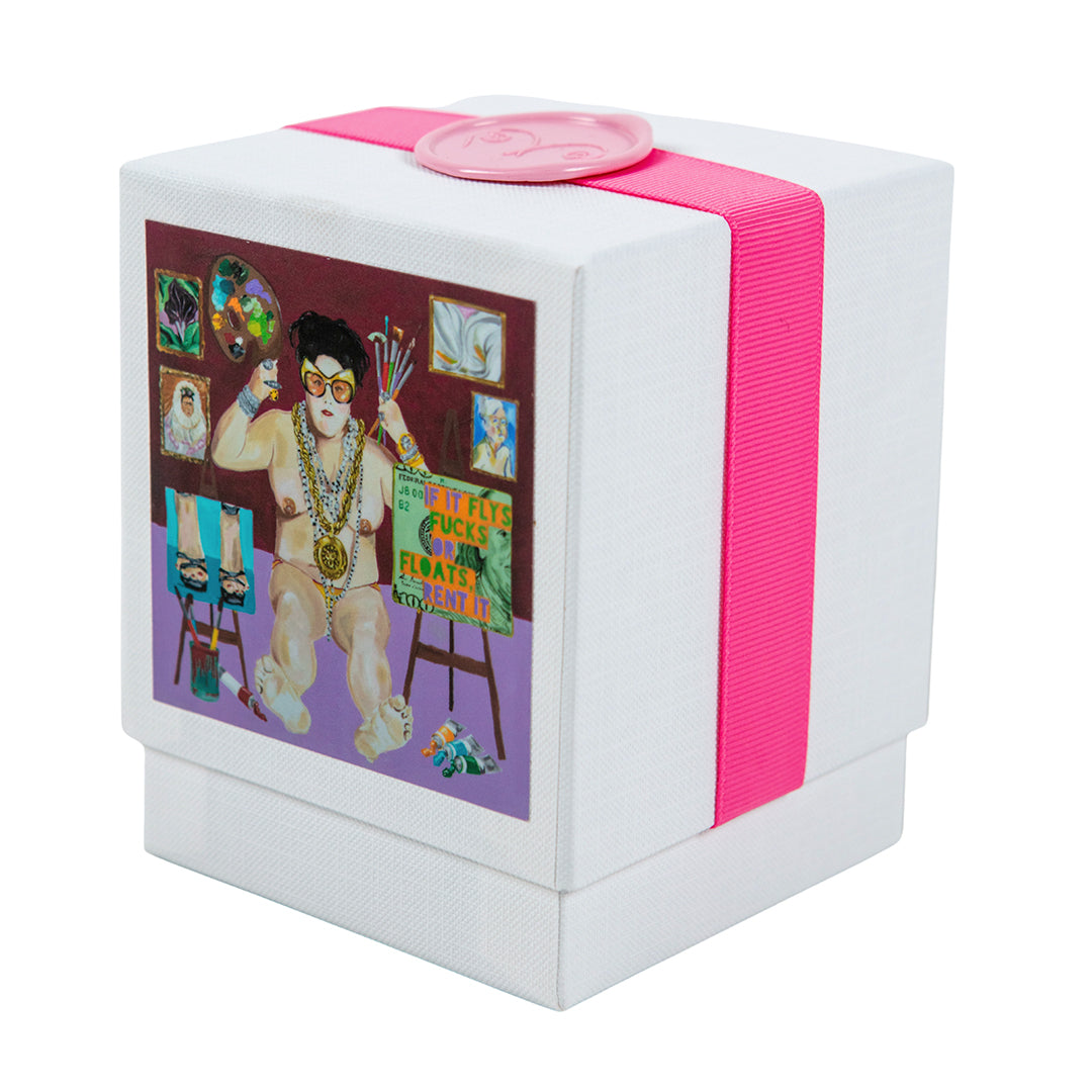 Ashley Longshore x Niven Morgan lavender mint candle.
