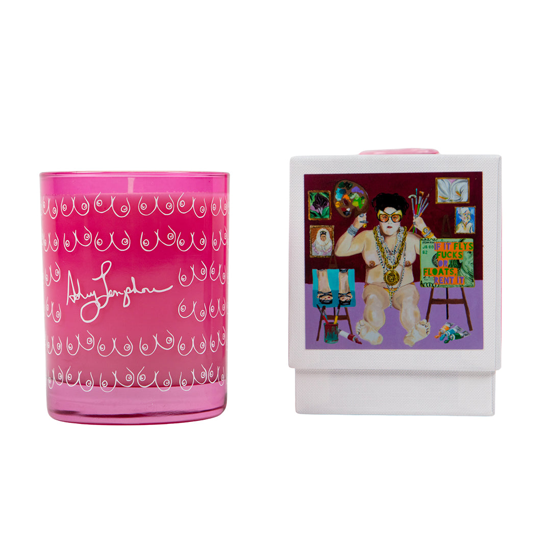 Ashley Longshore x Niven Morgan lavender mint candle.