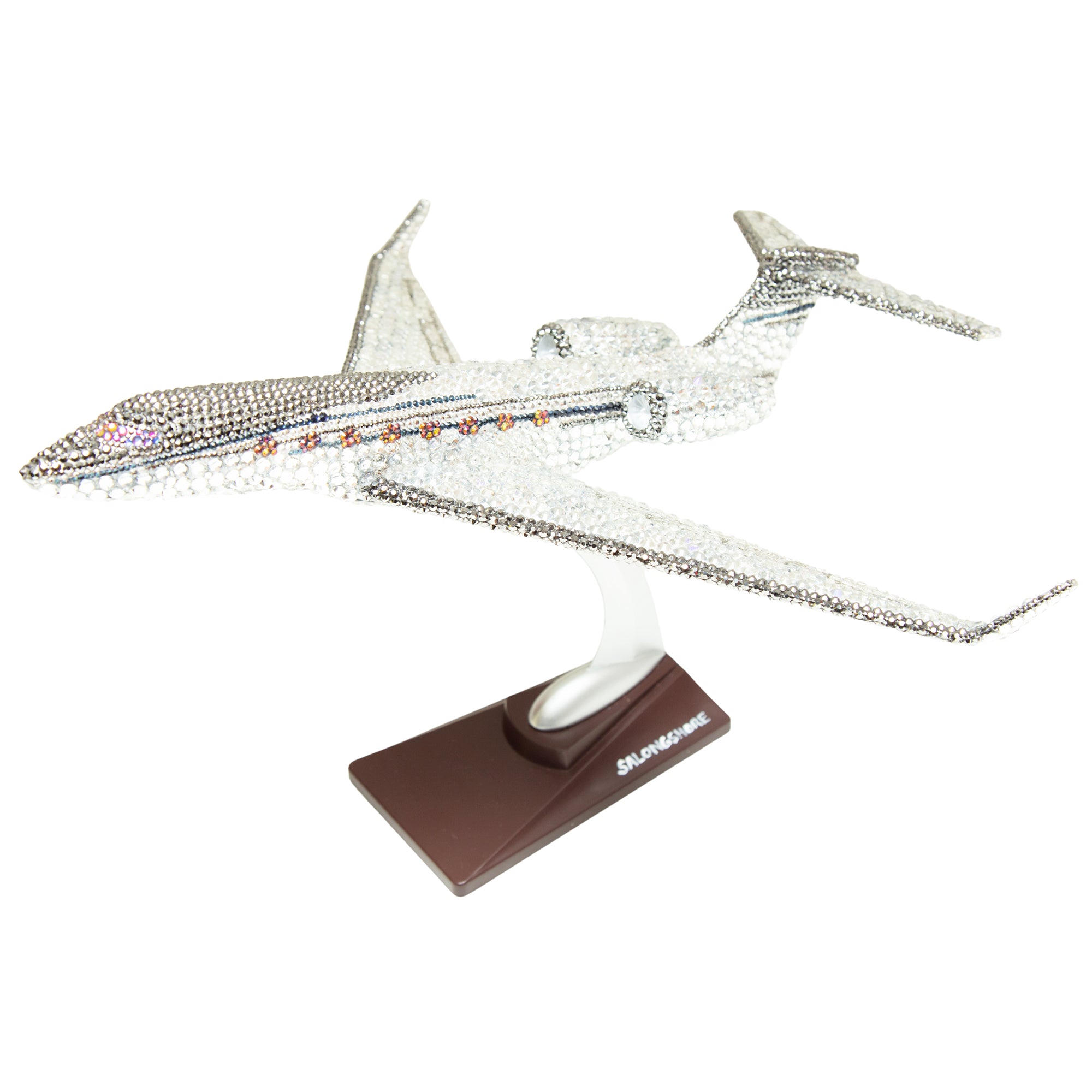 White Crystal Private Jet Sculpture