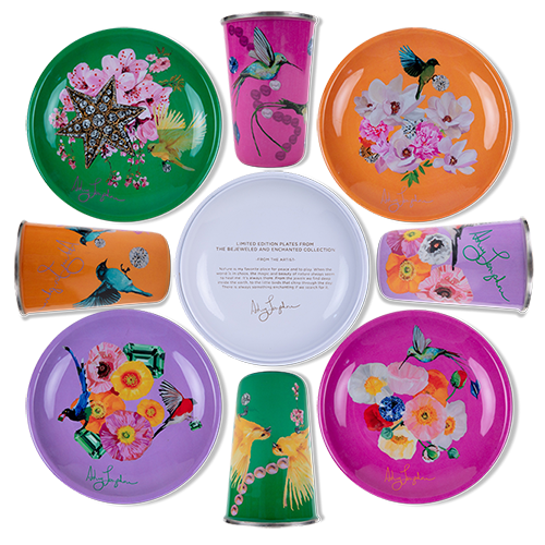 Nature and Jewels Enameled Tableware Set