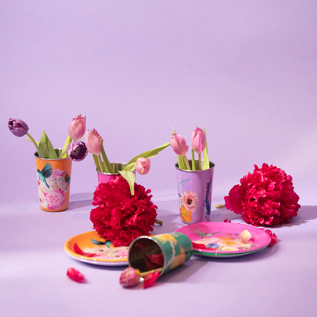 Nature and Jewels Enameled Tableware Set