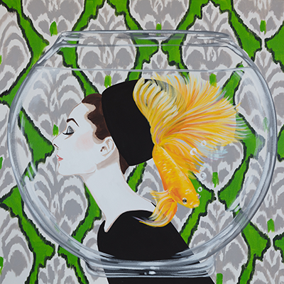 Fishbowl Audrey With Citron Fighting Fish