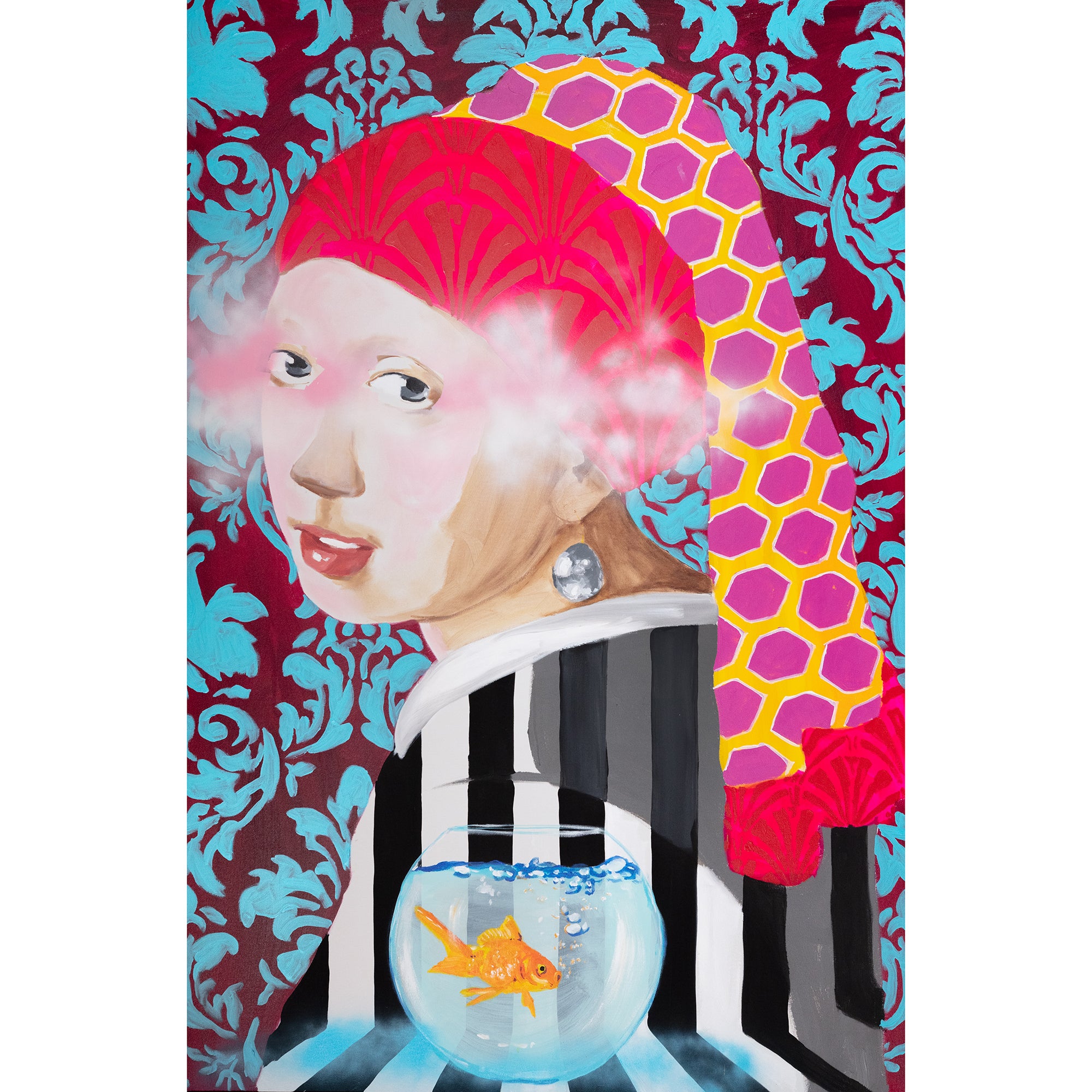 Girl with the Pearl Earring and Goldfish  |  72 x 48in