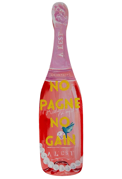 #81 Yellow No Pagne No Gain Champagne Cutout | 20x5