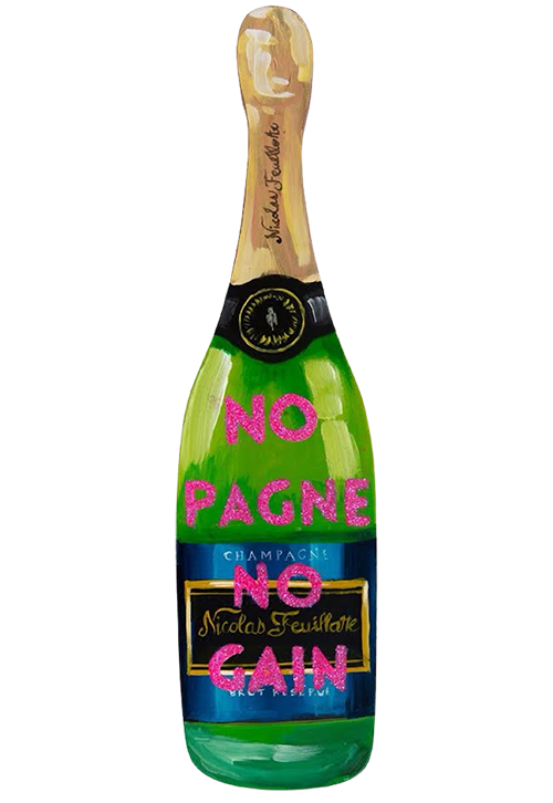 #142 Pink No Pagne No Gain Champagne Cutout