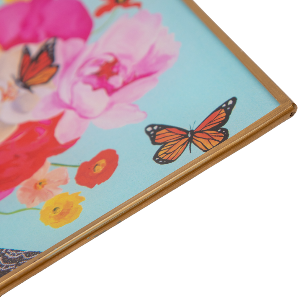 "Butterfly Floral Audrey" Glass Deco Tray