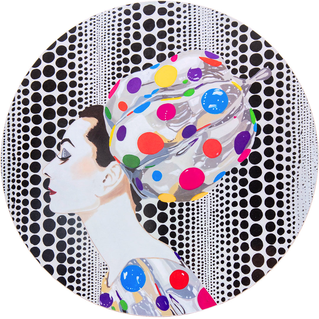 Ashley Longshore placemats featuring Audrey Hepburn.