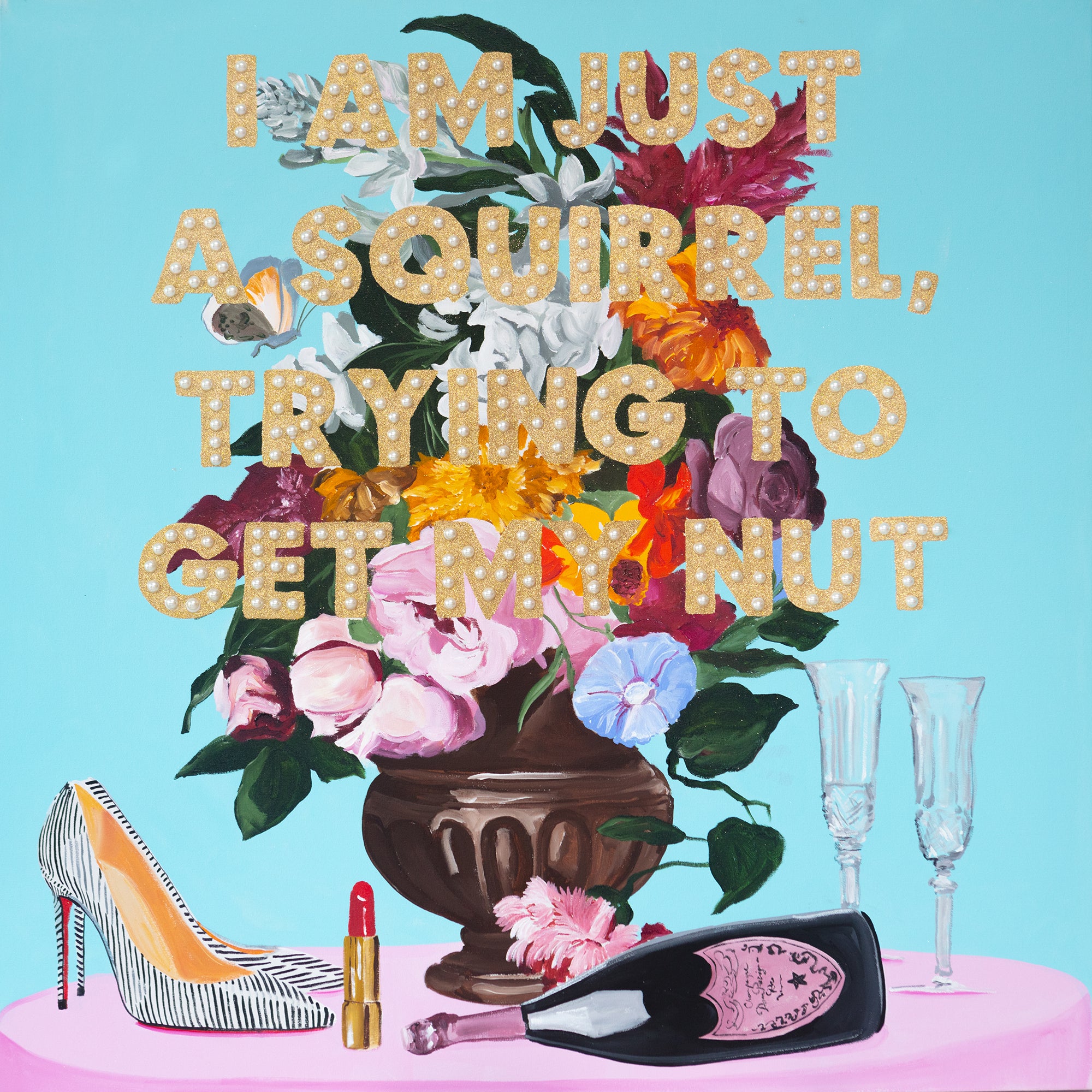 I Am Just a Squirrel, Trying to Get My Nut  |  48 x 48in