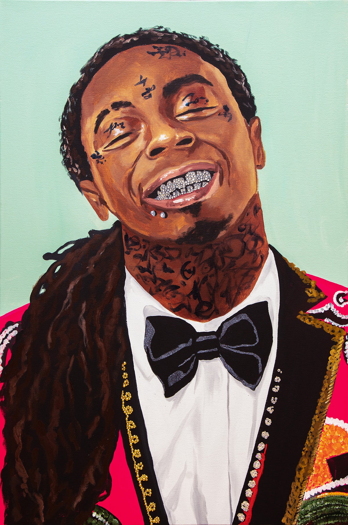 Weezy with Orange & Red Jacket on Sky Blue