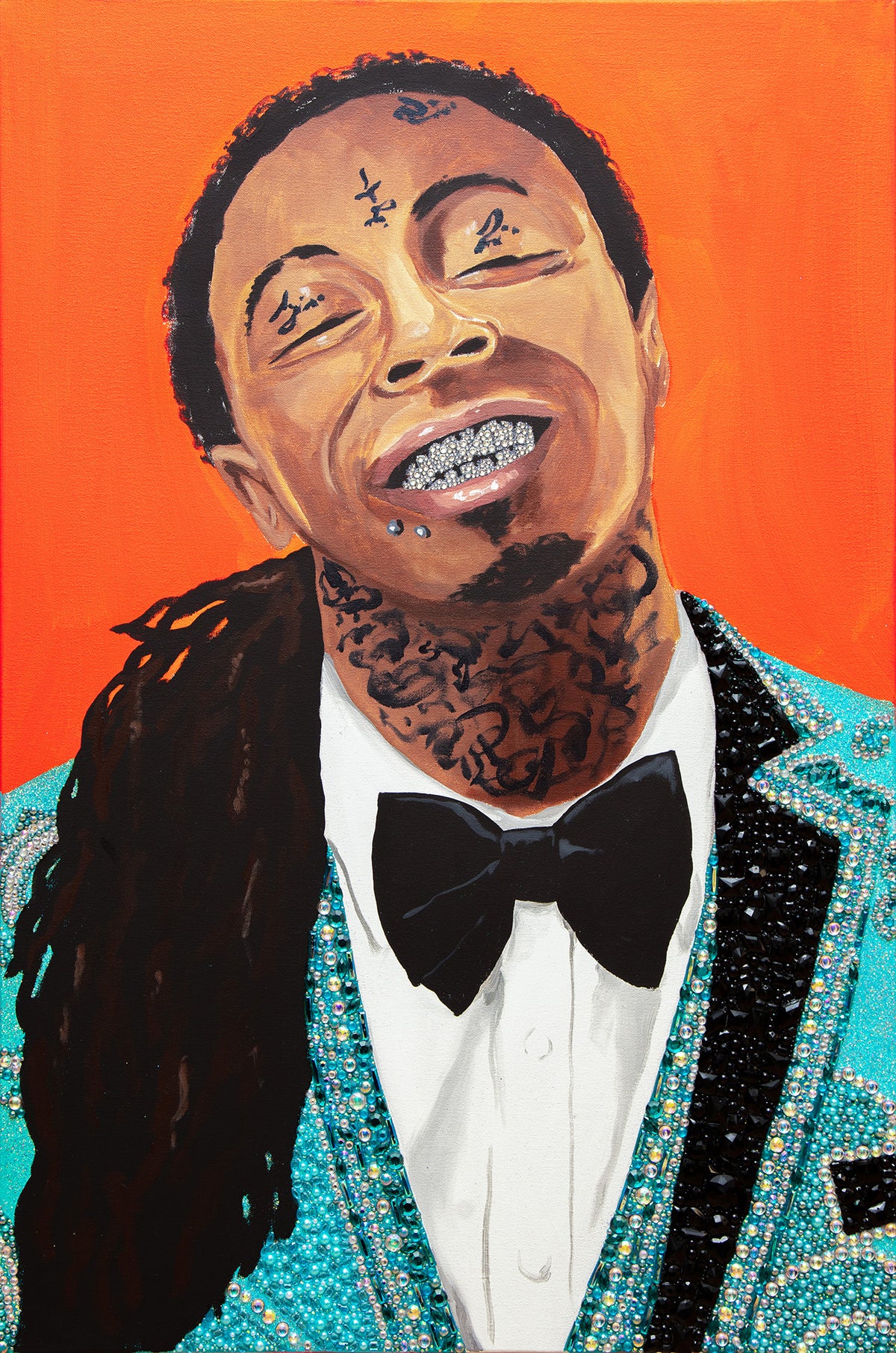 Weezy with Blue Embellished Jacket on Persimmon