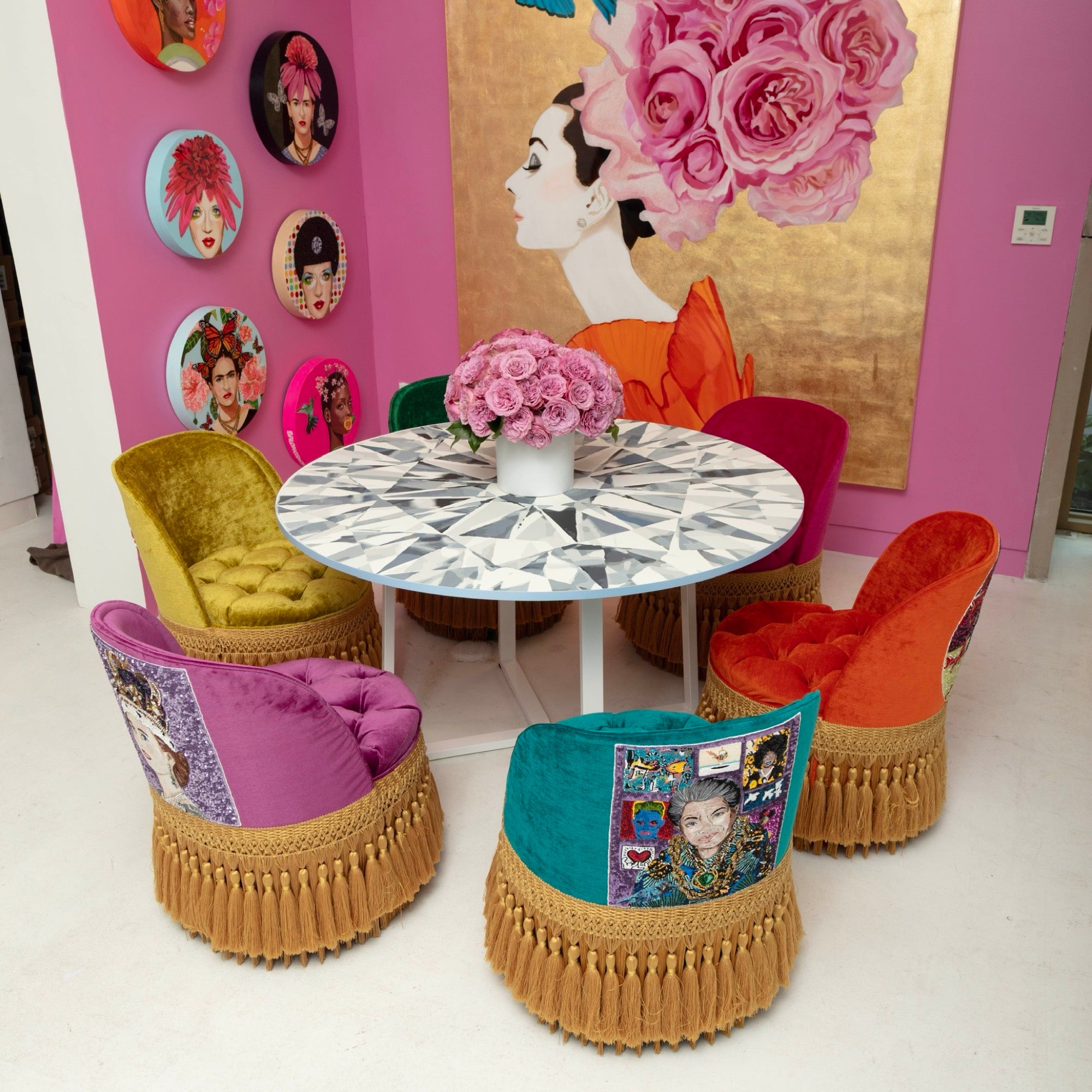 Ashley Longshore x UHURU White Diamond Table