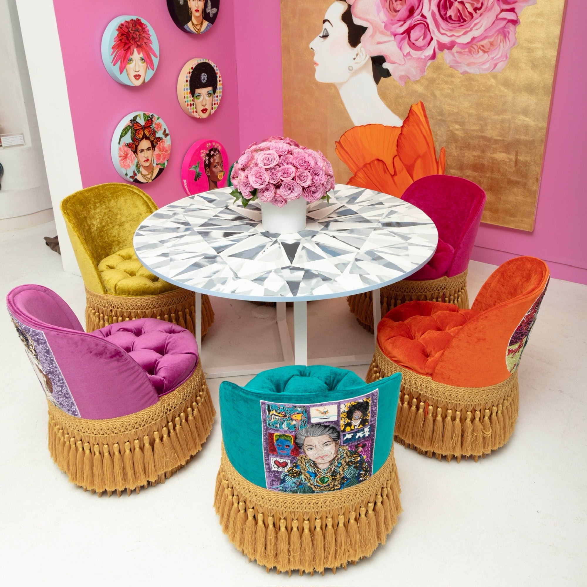 Ashley Longshore x UHURU White Diamond Table