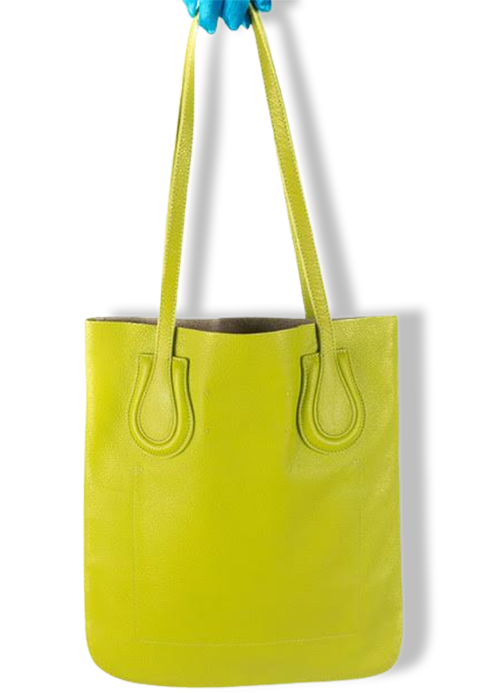 I don't know about you, but I need to be walking around with a lime green tote that says 