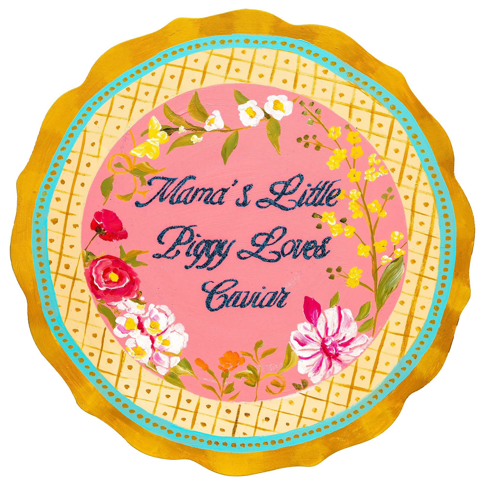 #537 "Mama's Little Piggy Loves Caviar" 14" Plate Cutout