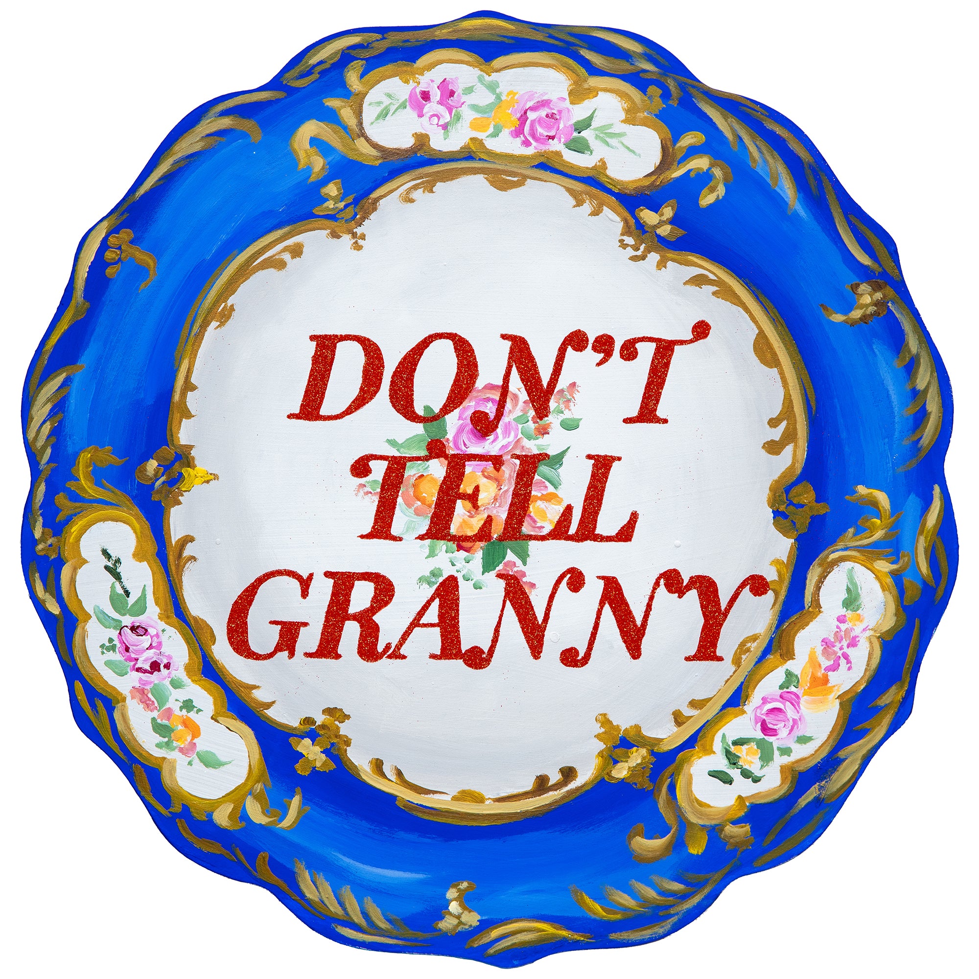 #543 "Don't Tell Granny" 14" Plate Cutout
