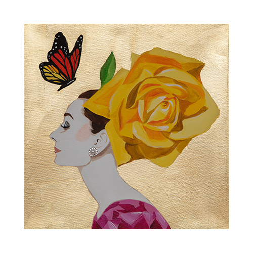 #43 Audrey With Stardust Rose on Gold Leaf