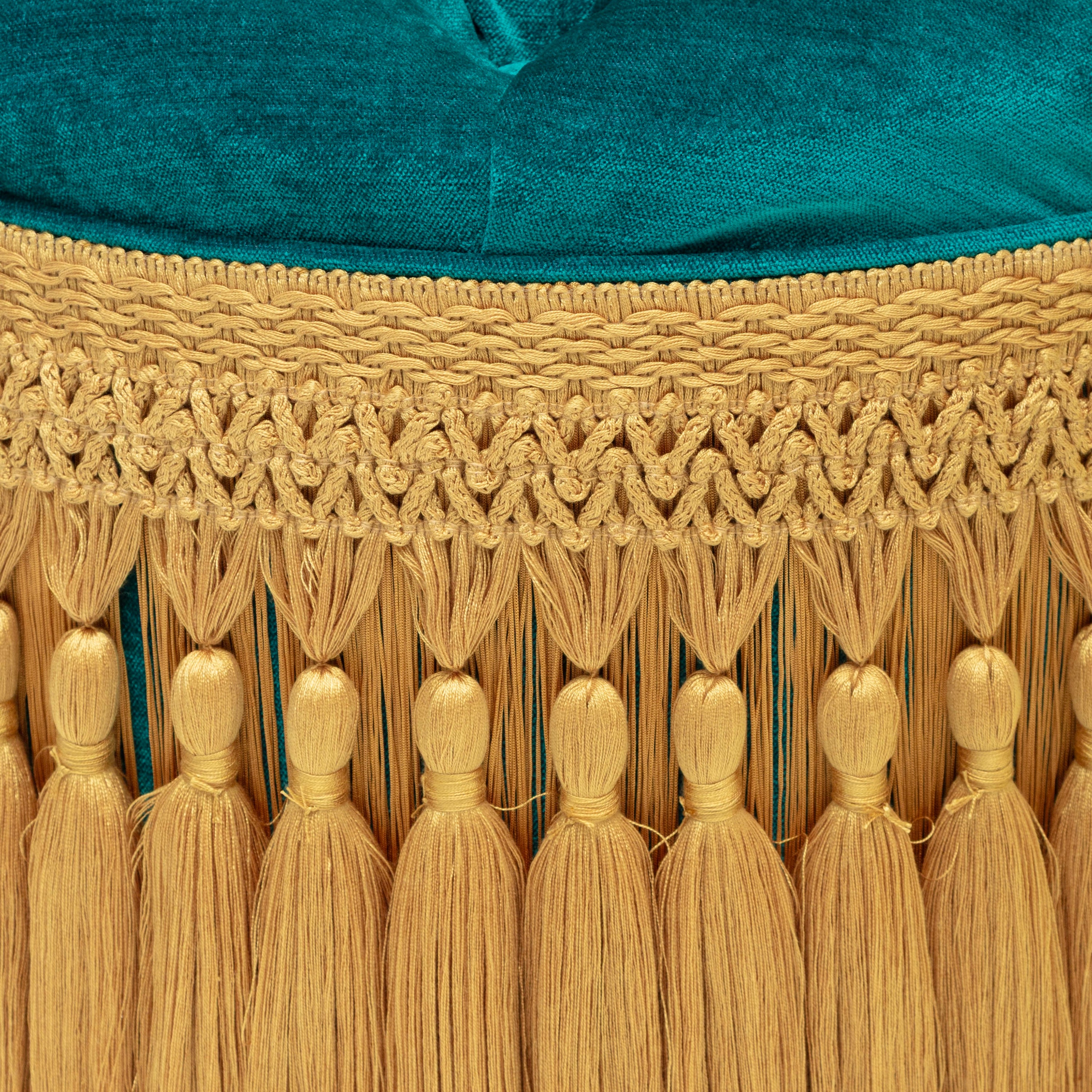 First Edition Maya Angelou Tufted & Tasseled Velvet Barrel Chair