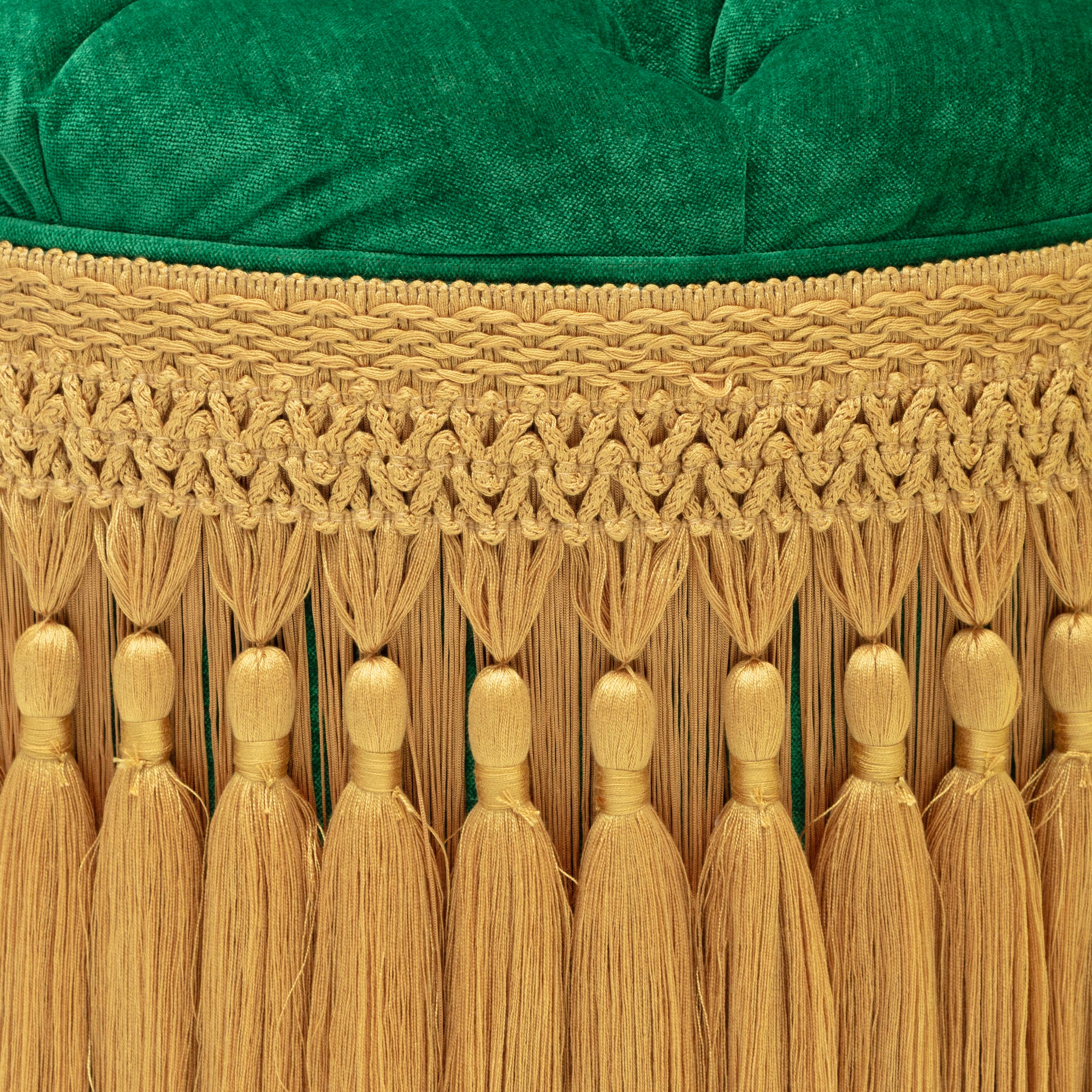 First Edition Coco Chanel Tufted & Tasseled Velvet Barrel Chair