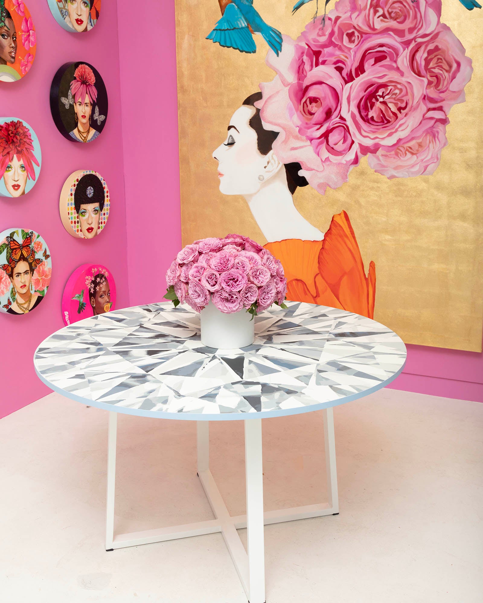 Ashley Longshore x UHURU White Diamond Table