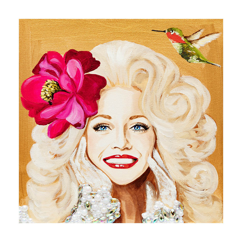 #406 Dolly With Red Camellia on Amber