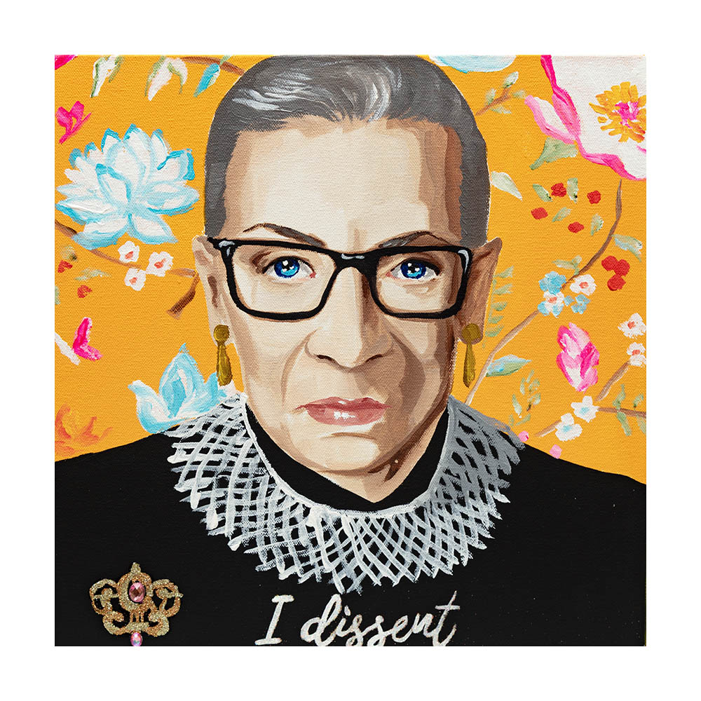 #408 RBG "I Dissent" on Mango Floral